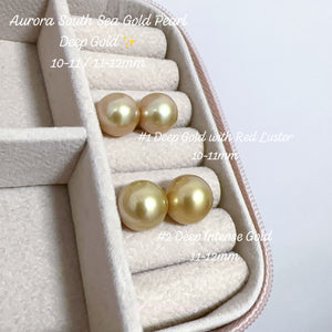 頂級極光南洋極濃金珠 10-11 / 11-12mm 配18K配件 | Top Grade Aurora South Sea Deep Gold Pearl 10-11 / 11-12mm with 18K setting
