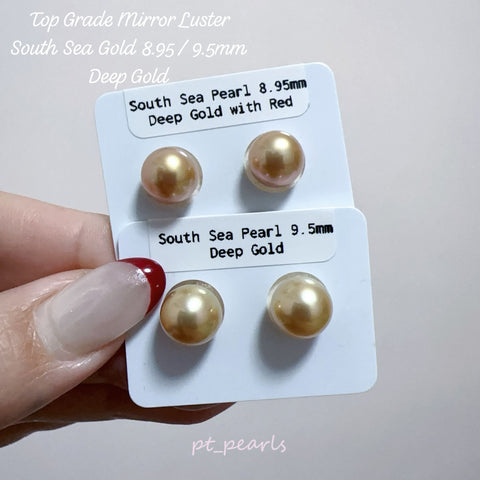 頂級鏡面極光南洋金珠 8.95 / 9.5mm 配18K配件 | Top Grade Aurora South Sea Gold Pearl 8.95 / 9.5mm with 18K setting