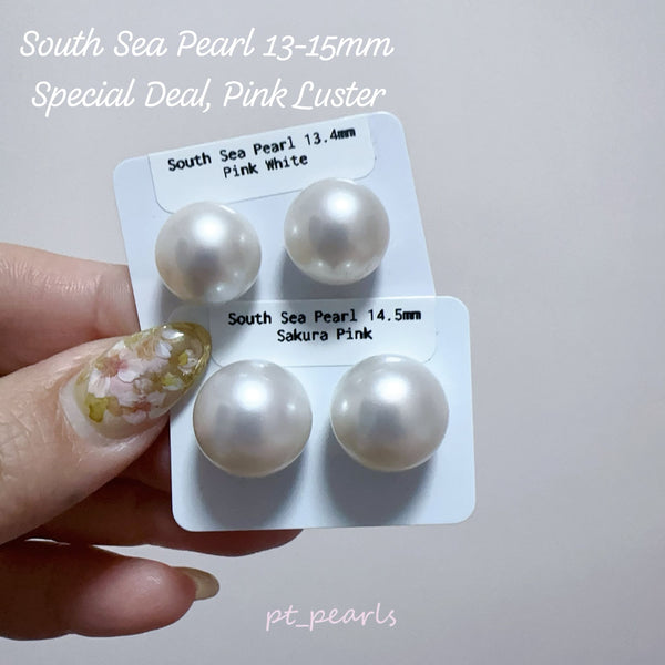 超特價 南洋澳白13.4mm / 14.5mm 配18K配件 | Special Offer South Sea White Pearl 13.4mm / 14.5mm with 18K setting