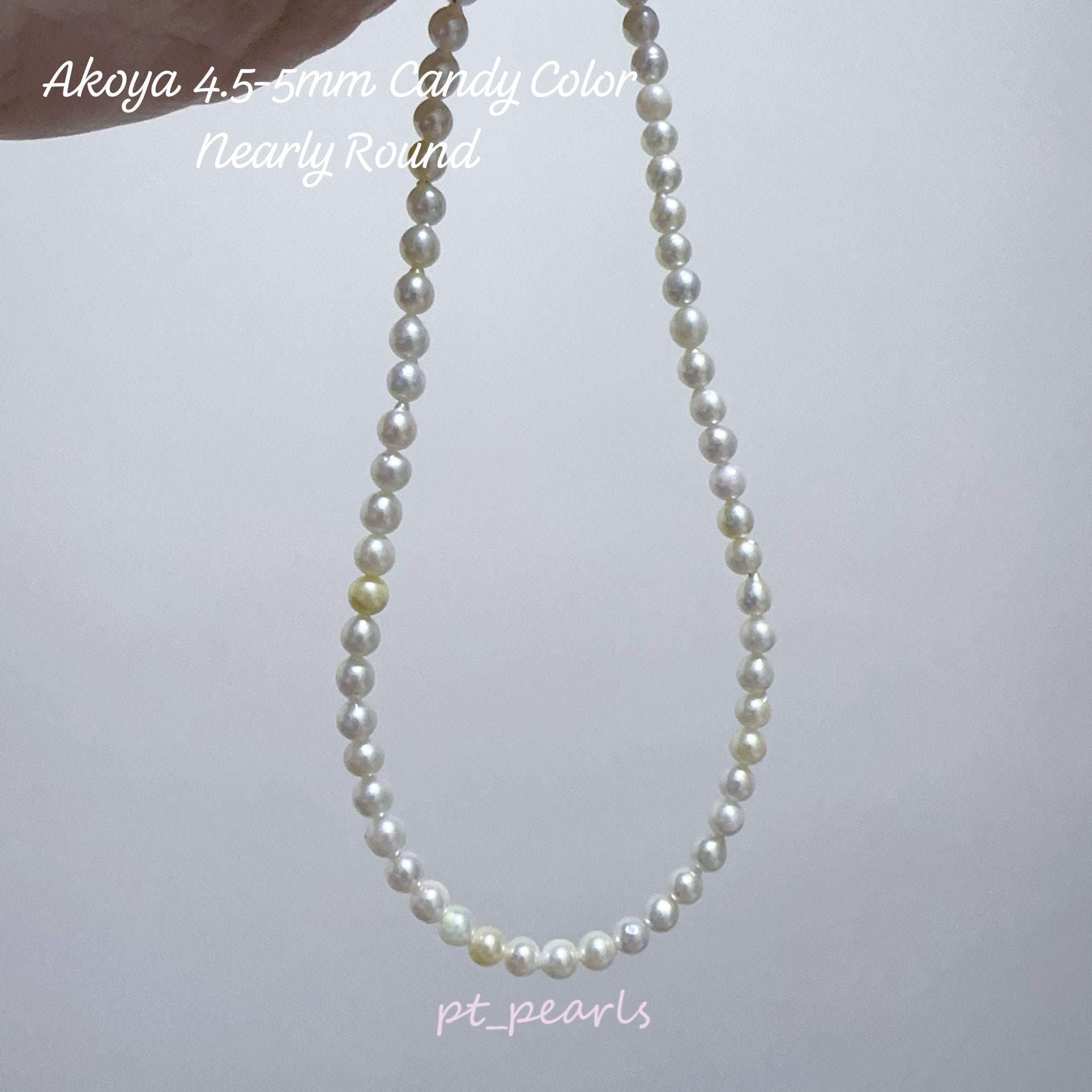 極光日本珍珠 Akoya 4.5-5mm 糖果色珠鏈 | Aurora Akoya 4.5-5mm Candy Color Pearl Strand
