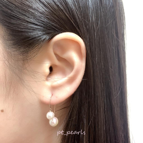 花珠級 多用款 Akoya 6.5-8mm 雙珠耳環 ｜Hanadama Grade Multi Style Akoya 6.5-8mm Double Pearl Earrings