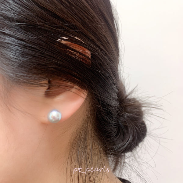 9-10/10-11mm Akoya 巴洛克無調色日本珍珠耳環 | 9-10/10-11mm Akoya Baroque Earrings with 18K setting