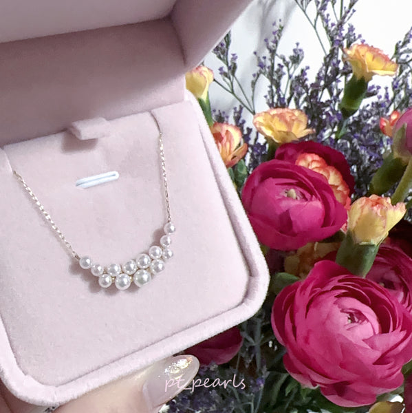 Akoya 極光彩凜珠 3-4.5mm 設計款頸鏈 (連真科研證書) | Akoya Aurora Salin 3-4.5mm Design Style Necklace with Japan PSL Certificate