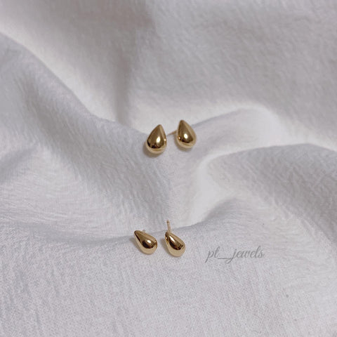 小水滴 / 大水滴耳環 連18K配件| Small / Large Drop Shape Earrings in 18K setting