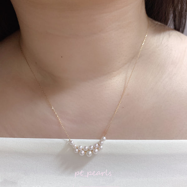 Akoya 極光彩凜珠 3-4.5mm 設計款頸鏈 (連真科研證書) | Akoya Aurora Salin 3-4.5mm Design Style Necklace with Japan PSL Certificate