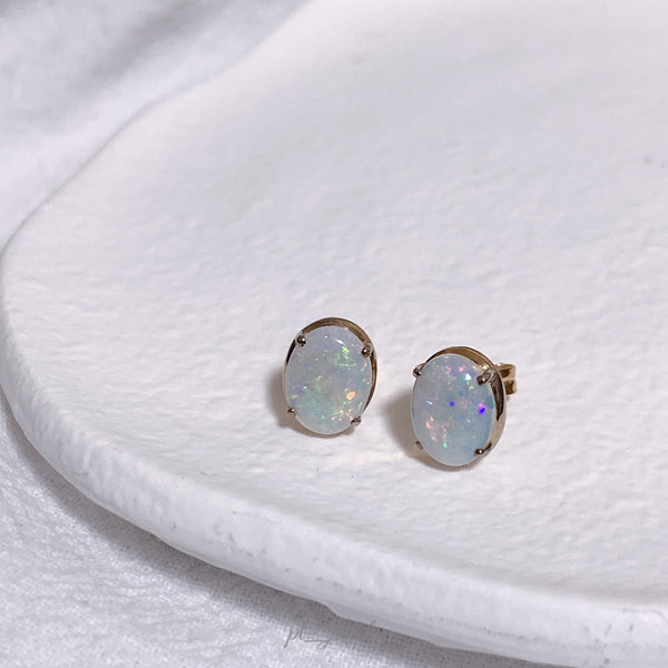1卡86份澳寶耳環 連14K配件| 1.86 carat Opal with 14K setting Earrings