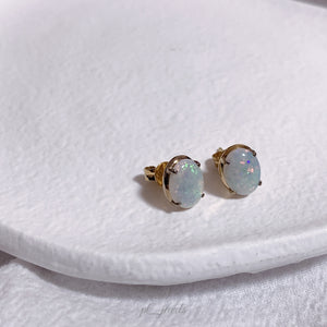 1卡86份澳寶耳環 連14K配件| 1.86 carat Opal with 14K setting Earrings
